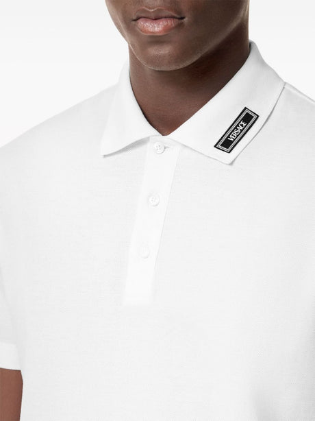 VERSACE Men's Classic Logo Piquet Polo Shirt - FW24