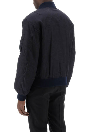 VERSACE Men's Jacquard Baroque Bomber Jacket in Blue for SS24