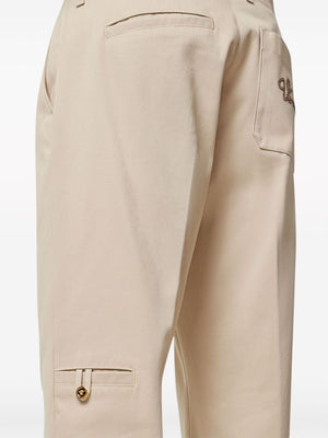 VERSACE Men's Nautical Logo Embroidered Sand Pants for Spring/Summer 2024