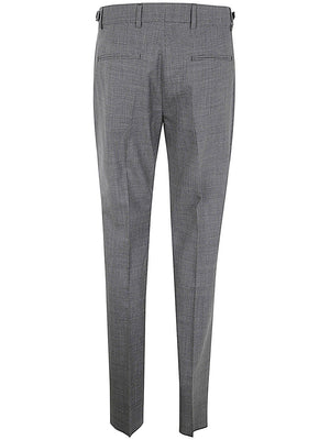 VERSACE Elegant Micro Pattern Wool Formal Pants - FW24