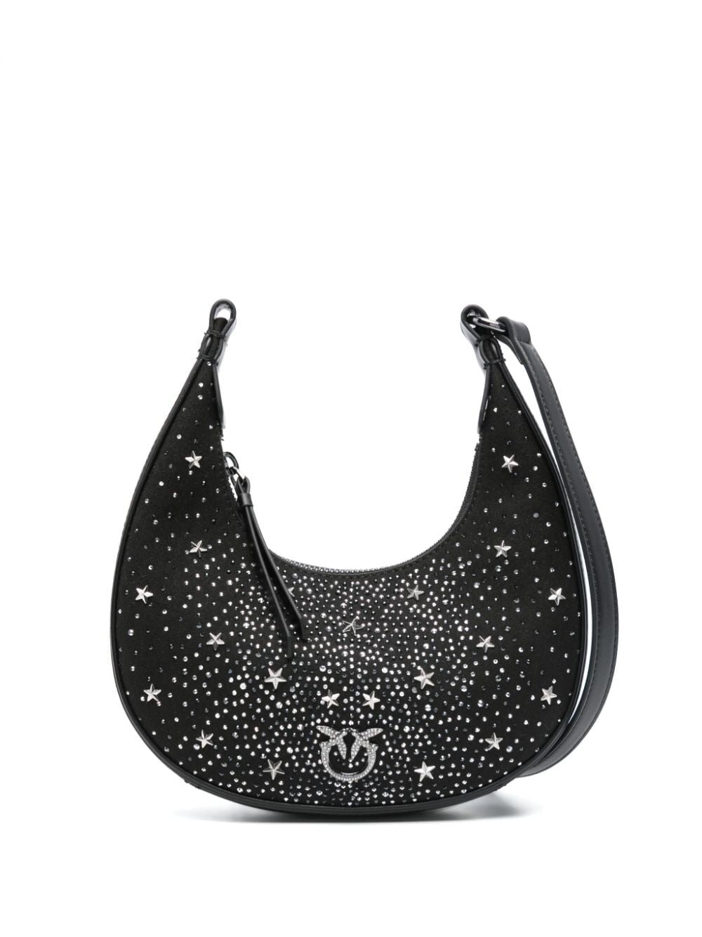 PINKO Mini Strass Crossbody Hobo Handbag