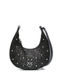 PINKO Mini Strass Crossbody Hobo Handbag