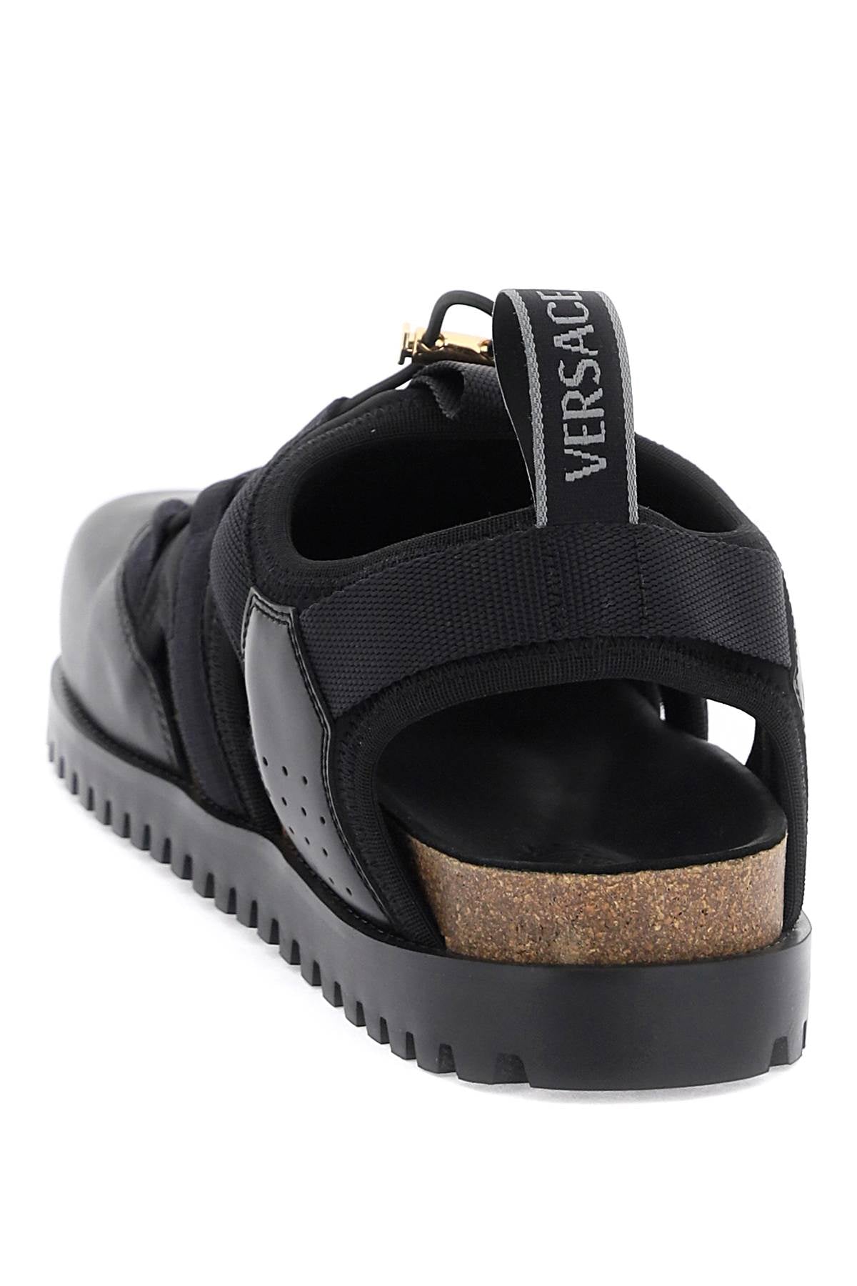 VERSACE Men's Black Versatile Trek Sandals for SS24