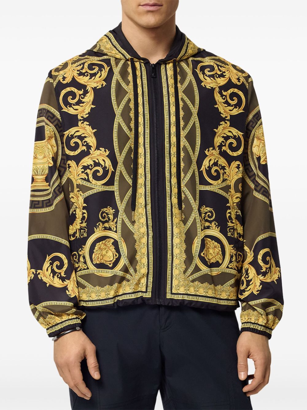 VERSACE Baroque Print Technical Blouson Jacket for Men