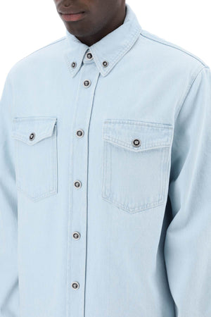 VERSACE Men's Light Blue Denim Shirt - SS24 Collection