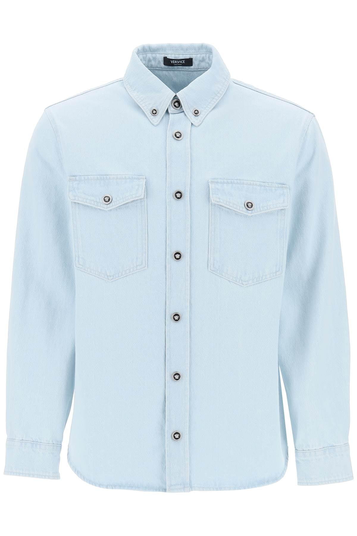 VERSACE Men's Light Blue Denim Shirt - SS24 Collection