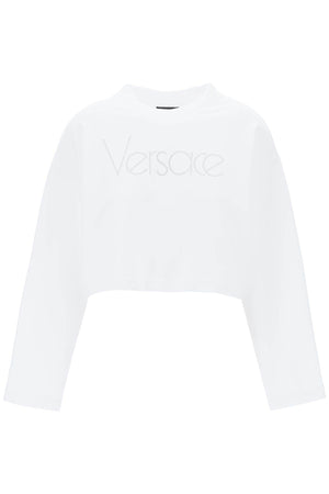 VERSACE 1978 Re-Edition Rhinestone Cropped Sweatshirt for Women