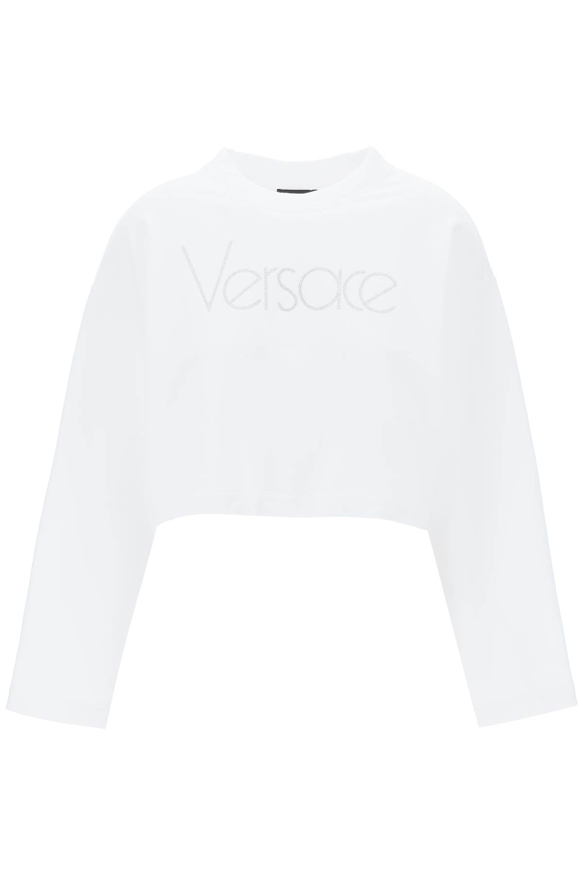 VERSACE 1978 Re-Edition Rhinestone Cropped Sweatshirt for Women