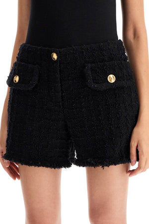 VERSACE Luxury Tweed Mini Shorts with Medusa Buttons