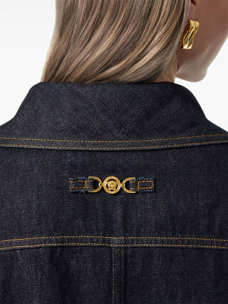 VERSACE Classic Denim Jacket with Medusa Motif for Women