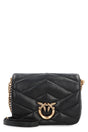 PINKO Quilted Leather Love Birds Handbag with Magnetic Flap Closure and Chain Strap