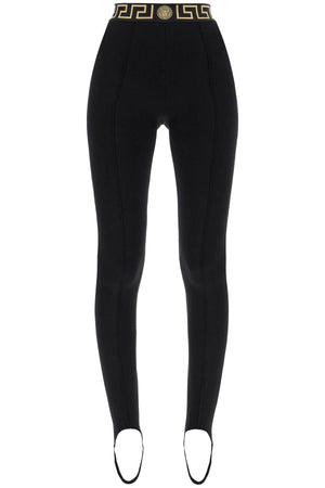 VERSACE High-Waist Stirrup Leggings with Iconic Motif