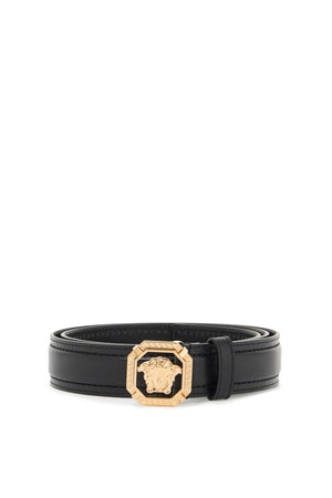 VERSACE Elegant Leather Medusa Belt Size 100