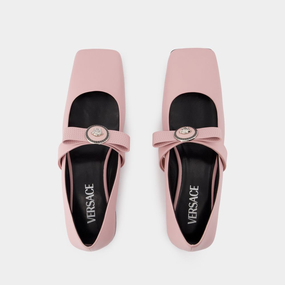 VERSACE Elegant Pink Ballerina Flats