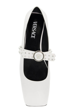 VERSACE Elegant Studded Leather Ballerina Flats