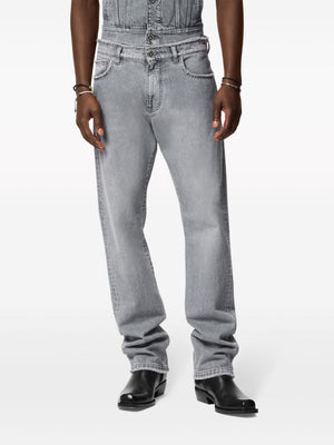 VERSACE Midgrey Cotton Denim Pants