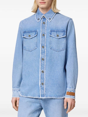 VERSACE Contemporary Light Blue Denim Shirt