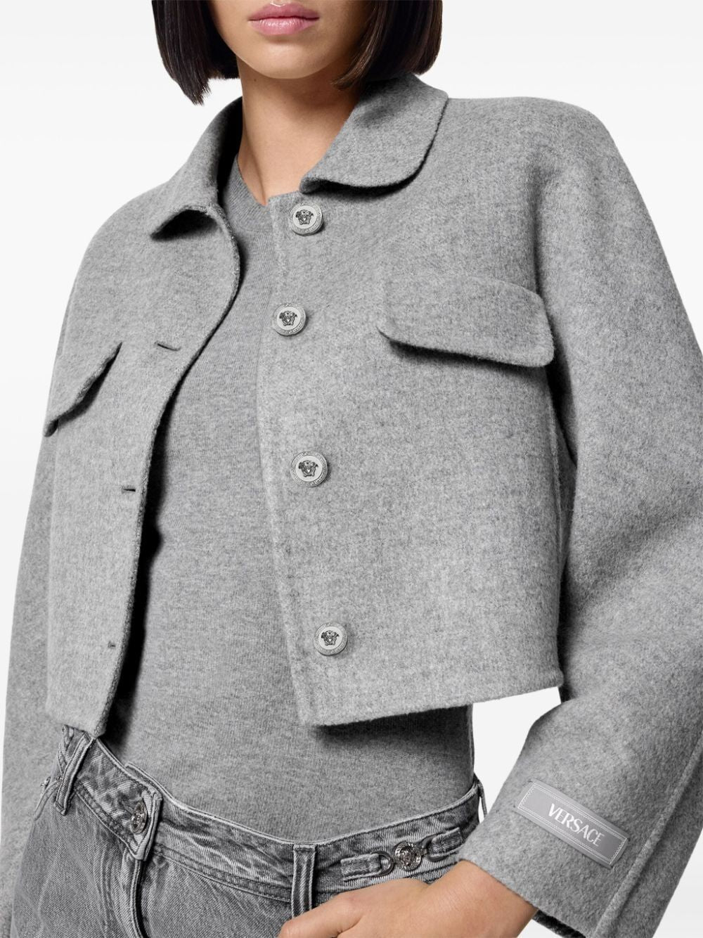 VERSACE Peacoat in Cashmere - Women's Outerwear