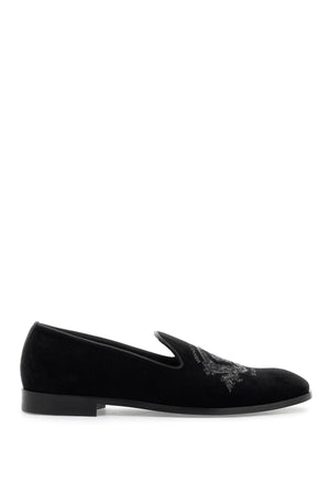 VERSACE Velvet Medusa Emblem Loafers