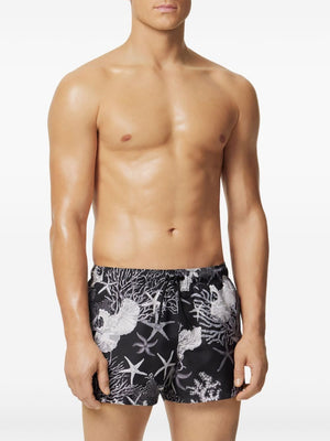 VERSACE Coral All Over Print Swim Shorts for Men