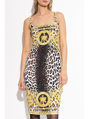 VERSACE Baroque Print Midi Dress