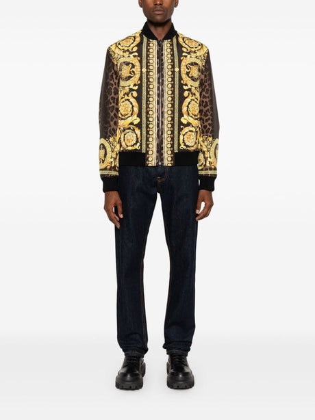 VERSACE Baroque Print Bomber Jacket for Men