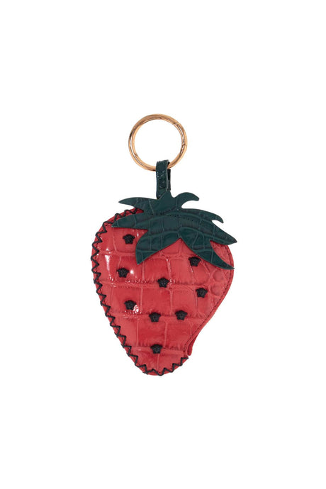 VERSACE Mini Strawberry Charm in Coconut Print Leather