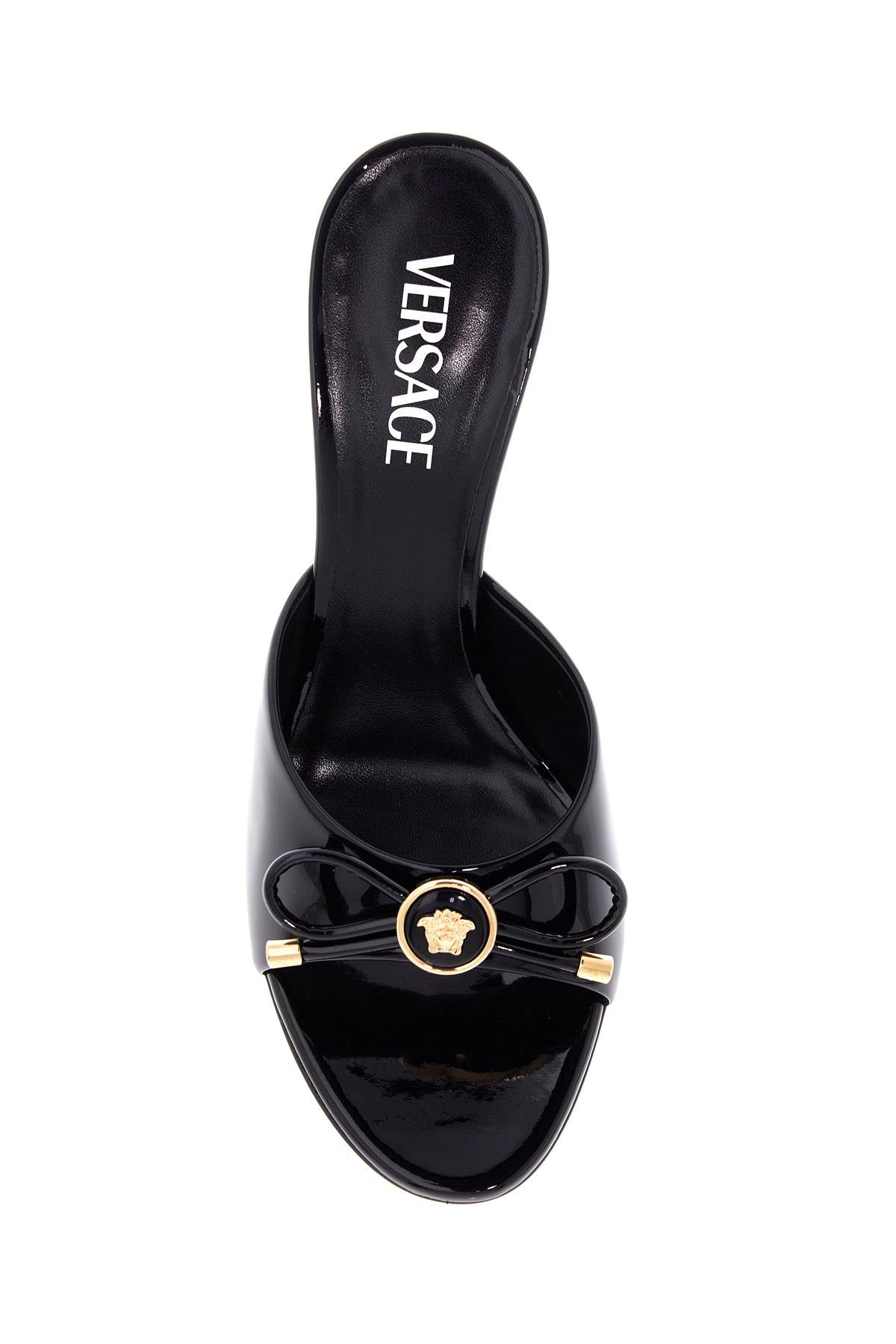 VERSACE Elegant Patent Leather Bow Flats