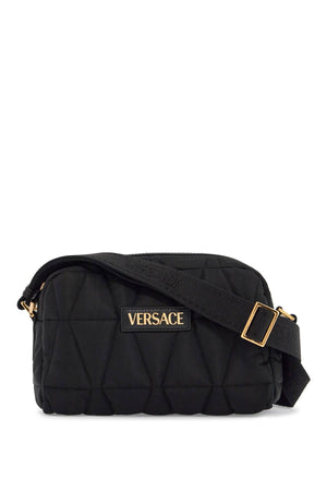 VERSACE Quilted Nylon Mini Camera Crossbody Bag