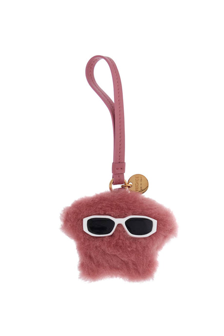 VERSACE Mini Shearling Charm Keyring with Medusa