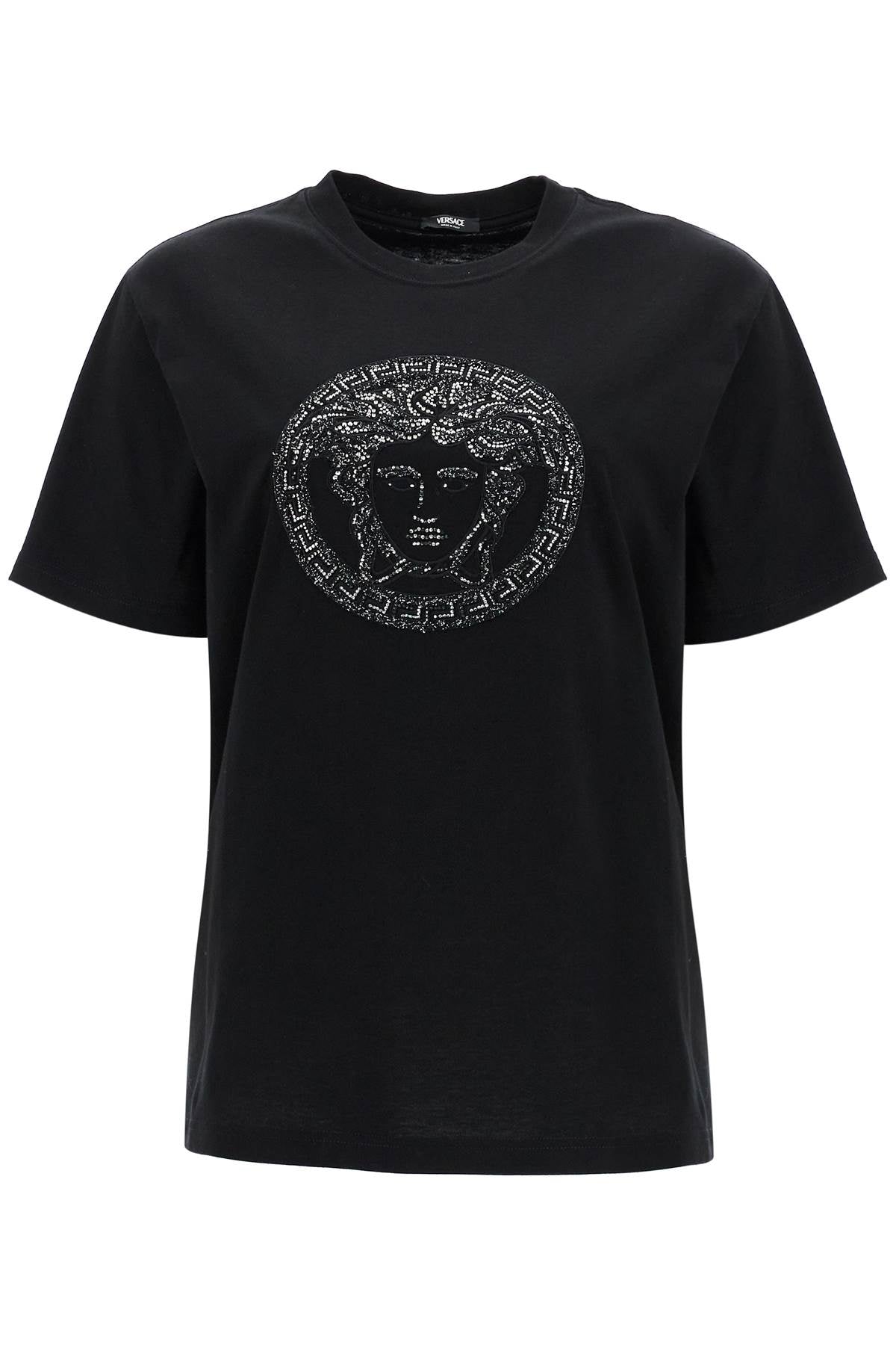 VERSACE Embroidered Medusa Relaxed Fit T-Shirt - Size 38