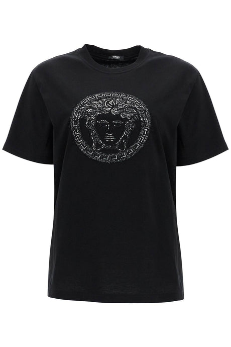 VERSACE Embroidered Medusa Relaxed Fit T-Shirt - Size 38