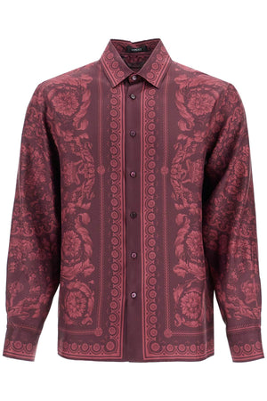 VERSACE Baroque Motif Silk Shirt for Men - IT Size 48