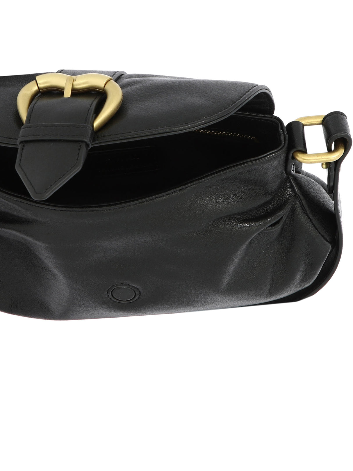 PINKO "Mini Jolene" Women's Black Leather Shoulder Bag, SS24