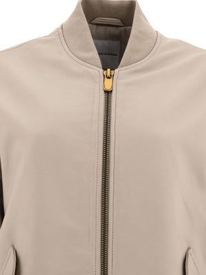 PINKO Premium Beige Leather Bomber Jacket for Women - SS24