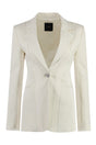 PINKO Ecru Single-Breasted Jacket with Padded Shoulders and Lapel Collar