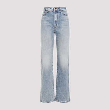 KHAITE Blue Cotton Jeans for Women - SS24