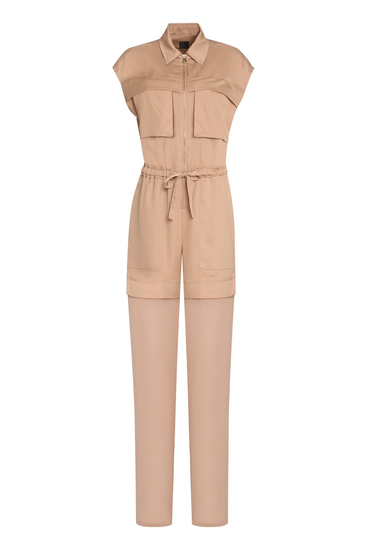 PINKO Beige Utility Crepe Jumpsuit for Women - SS24