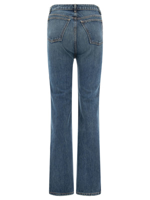 KHAITE High-Rise Straight Fit Jeans