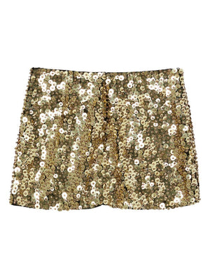 PINKO Grass Full Embroidered Mini Skirt