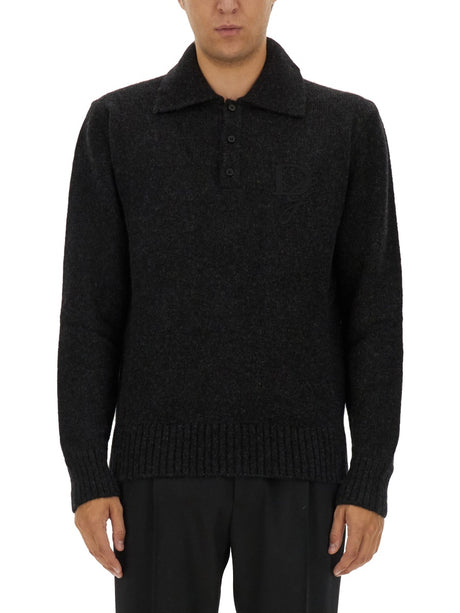 DOLCE & GABBANA Wool Polo Sweater - Size 50 IT