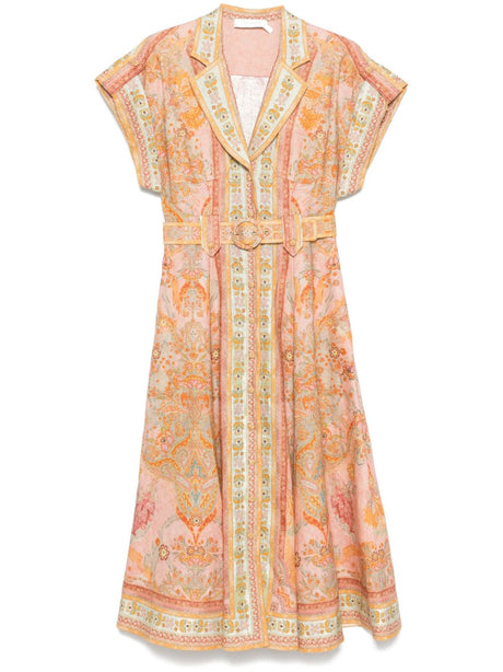 ZIMMERMANN Mini Flower Shirt Dress