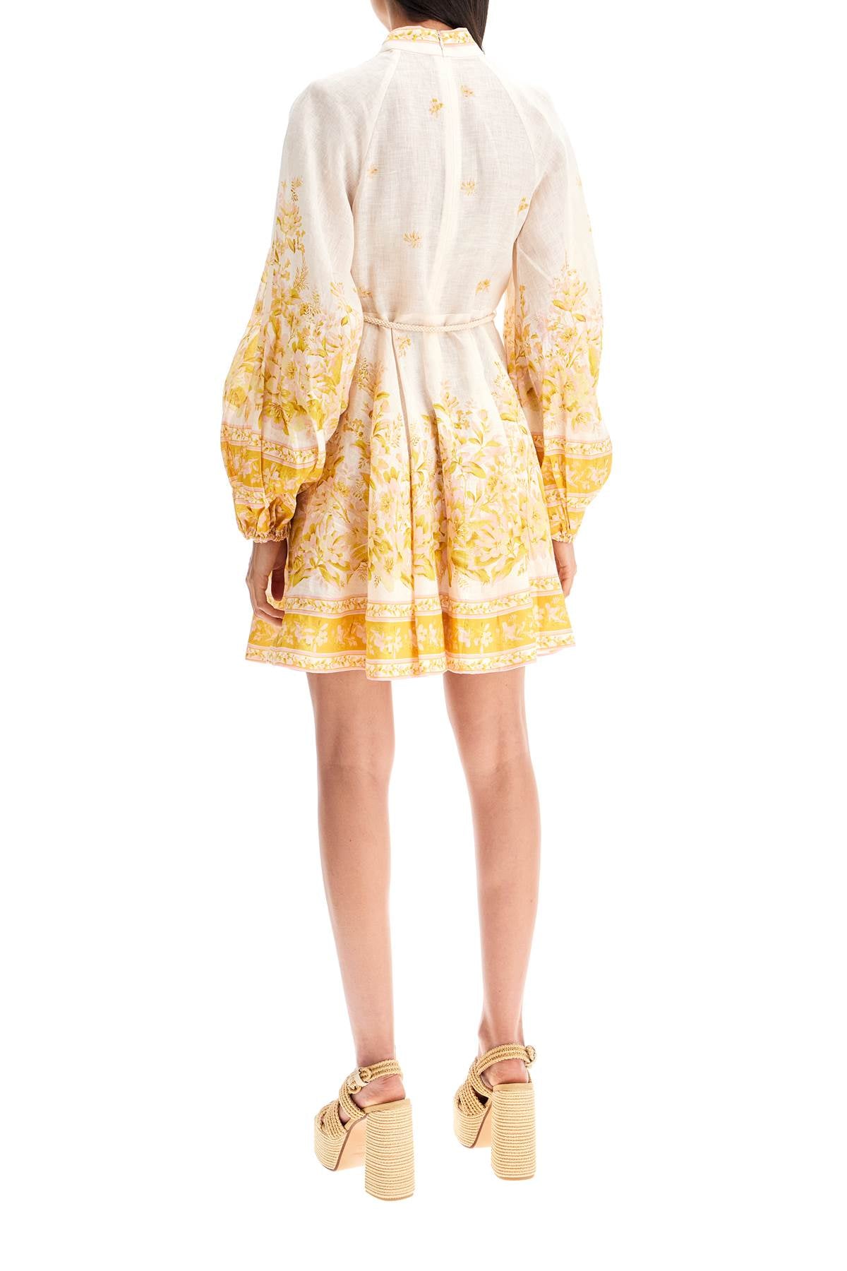 ZIMMERMANN Elegant Floral Linen Mini Dress