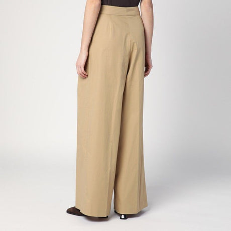 DRIES VAN NOTEN Wide Pleated Pants in Twill Cotton for Women - SS25