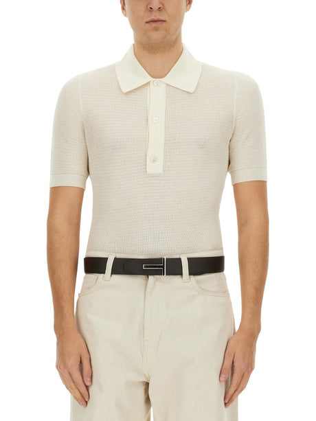 TOM FORD Cotton and Silk Polo Shirt - Size 48 IT