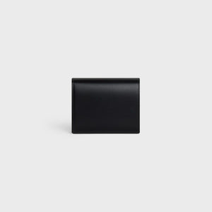 CELINE Elegant Mini Triomphe Wallet in Black Leather 10.5x9x3cm