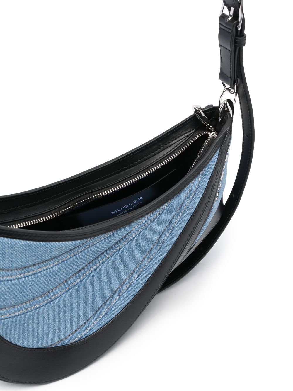 MUGLER Spiral Curve 01 Denim Crossbody Handbag for Women - FW23 Collection