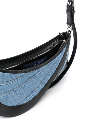 MUGLER Spiral Curve 01 Denim Crossbody Handbag for Women - FW23 Collection