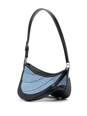 MUGLER Spiral Curve 01 Denim Crossbody Handbag for Women - FW23 Collection