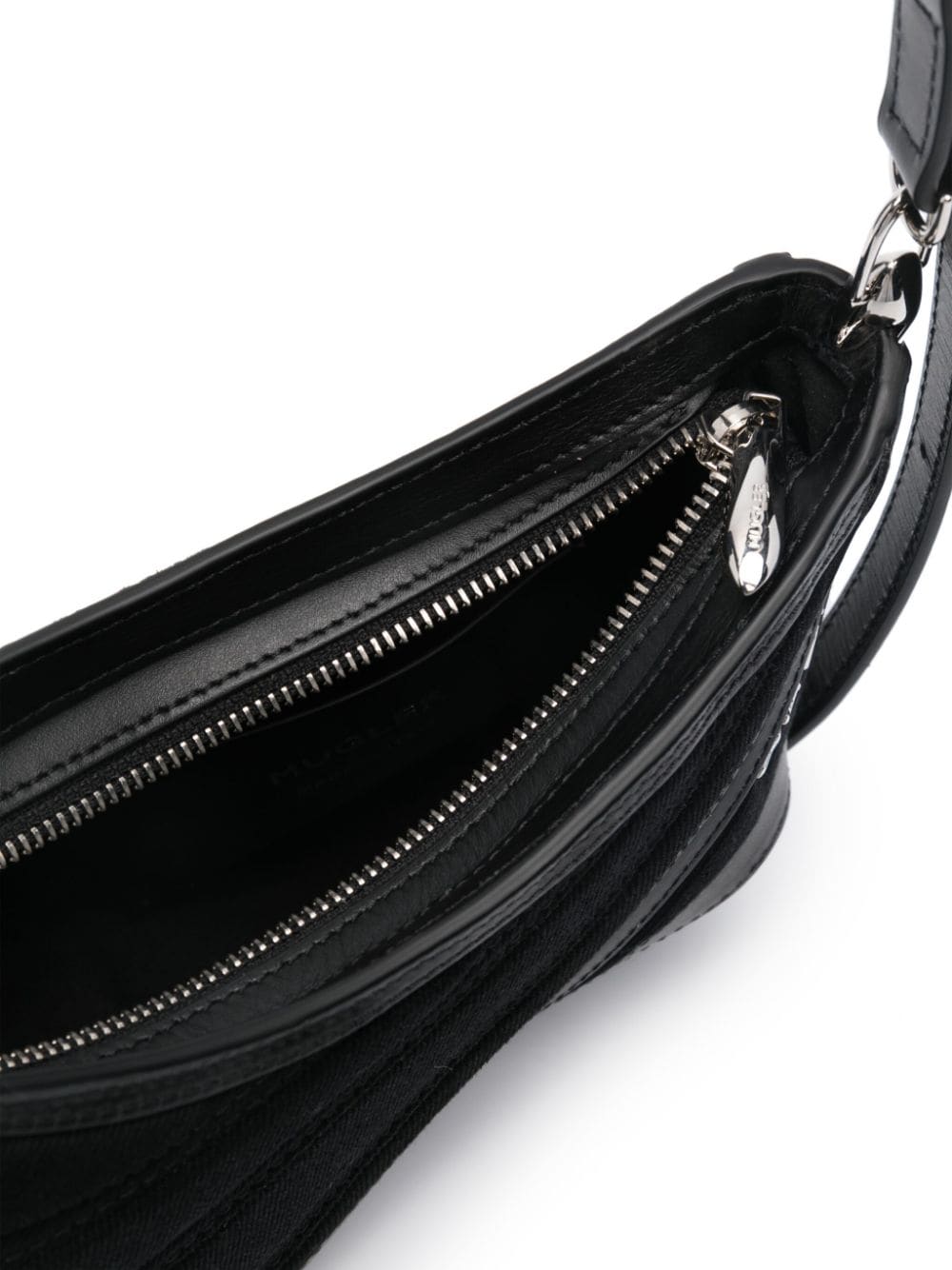 MUGLER Spiral Curve 01 Shoulder Handbag in Black
